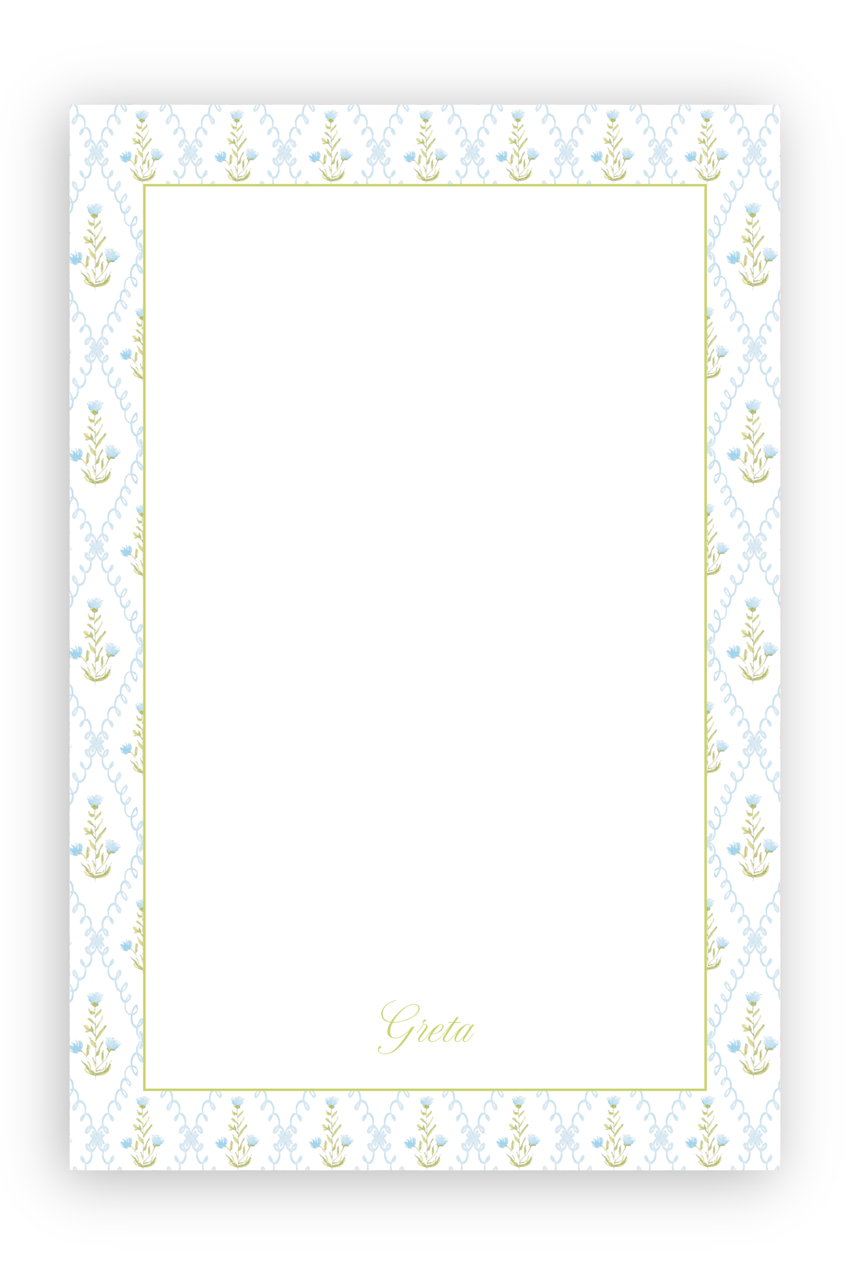 The Blue Trellis Notepad