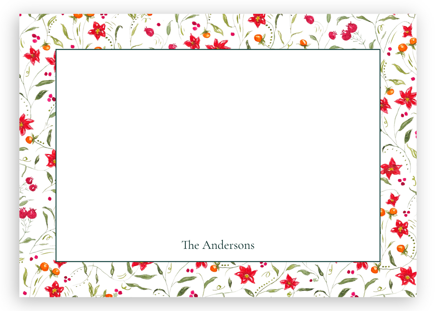 Christmas Poinsettias Stationery Set