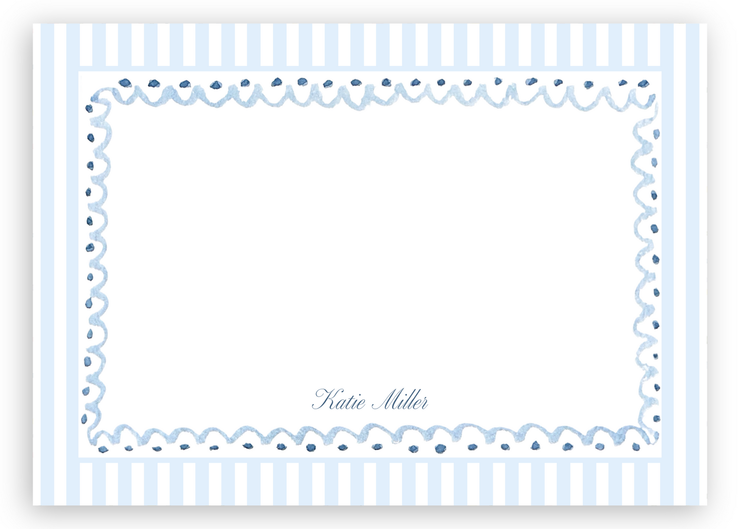 The Merry Post - Scallops & Stripes Stationery Set with blue scallops, stripes, and polka dots