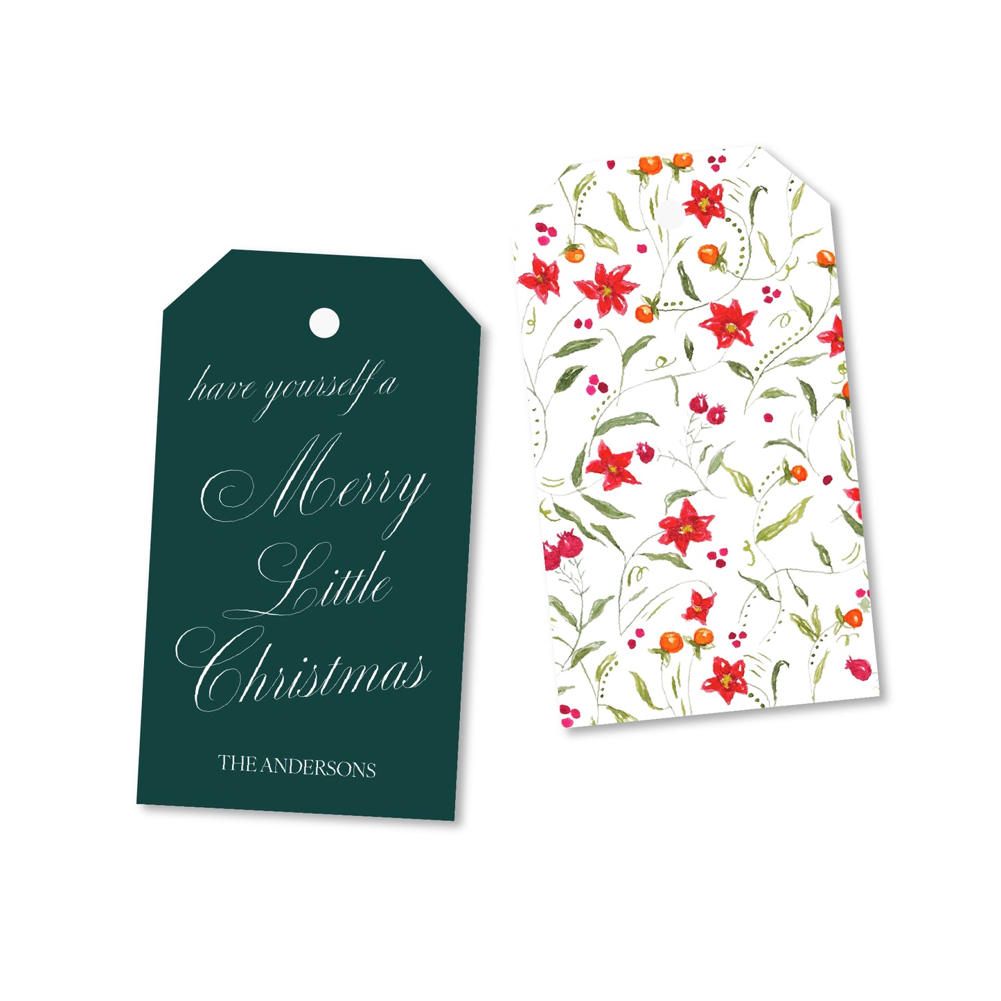 Christmas Poinsettias Gift Tags