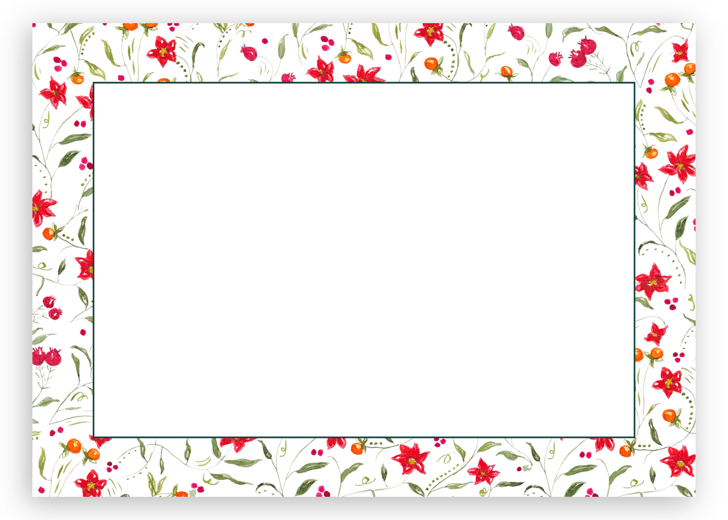 Christmas Poinsettias Stationery Set