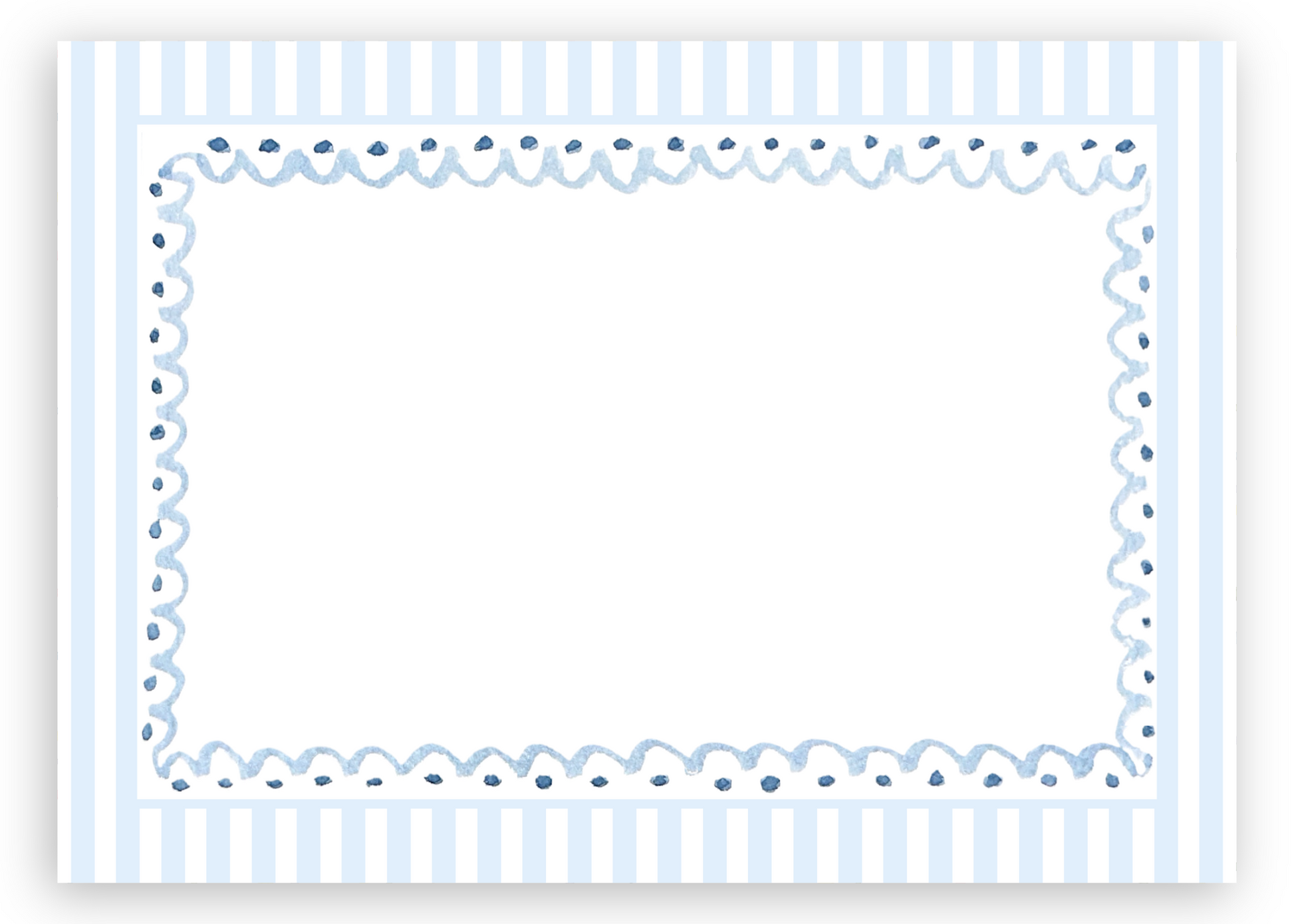 The Merry Post - Scallops & Stripes Stationery Set with blue scallops, stripes, and polka dots
